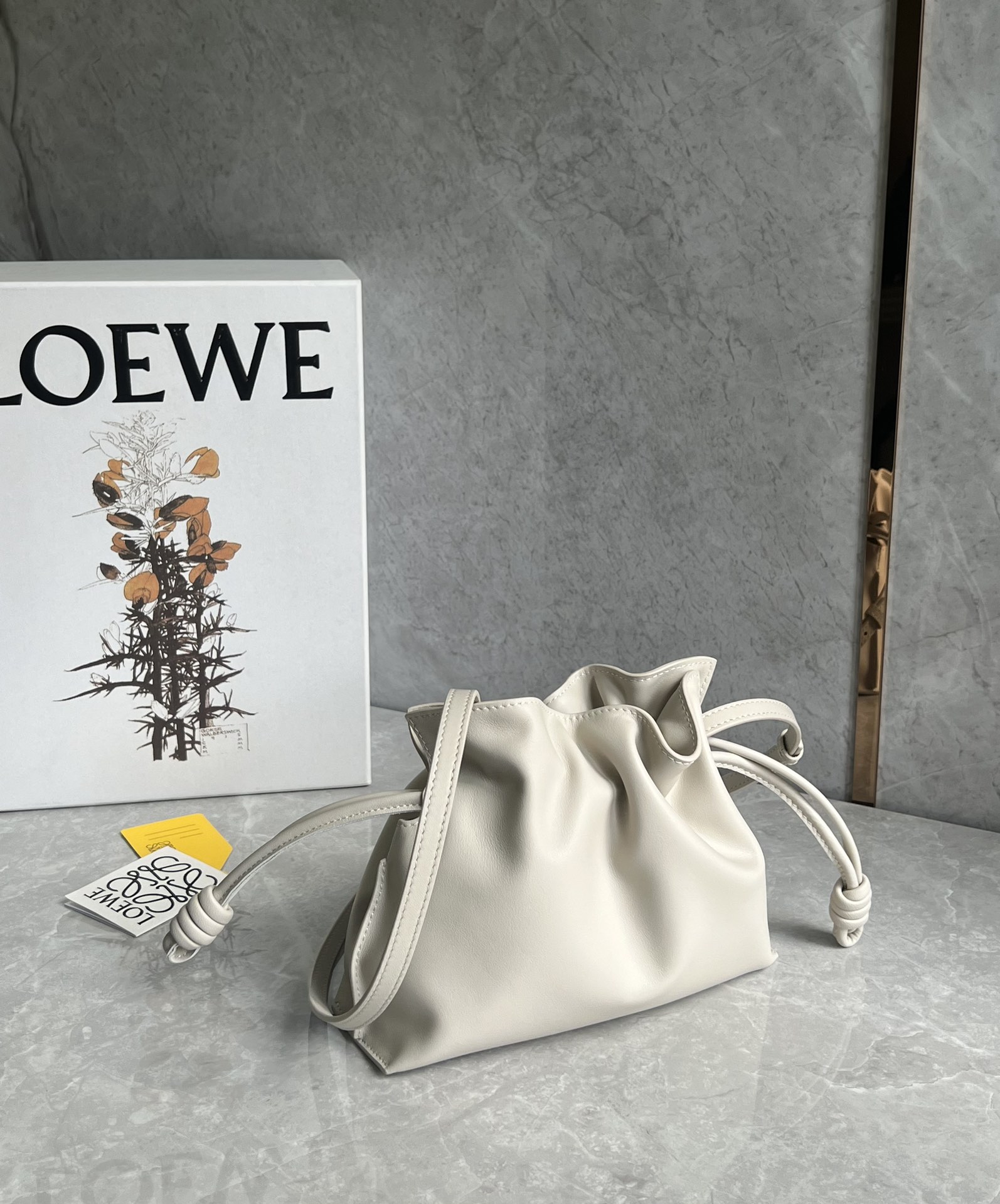 Loewe Mini Flamenco clutch in nappa calfskin Sea Salt